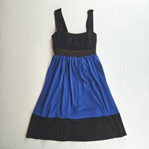 My Michelle Y2K Colorblock Ruched Empire Waist Dress S Party Babydoll Wide Strap